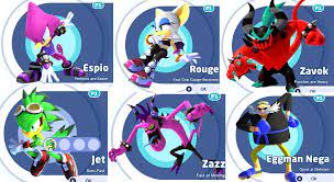 Крылатый рывок супер соник кросс соник гонки. Sonicwindblue Sonic30th On Twitter Here Are The Outfits For The Sonic Guest Characters In Marioandsonic Espio Rouge Zavok Jet Zazz And Eggman Nega Https T Co Edtext46kq