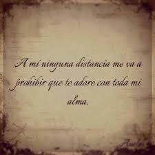 A Mi Ninguna Distancia Me Va A Prohibir Que Te Adore Con Toda El Alma Amor Love Quotes Love Phrases Y Distance Love