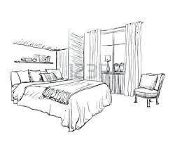 Interior Design Bedroom Drawing Interior Design Of The Classic Bedroom Hand Drawn Furniture Vec Interior Design Drawings Drawing Room Interior Drawing Interior
