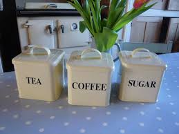 Cream Tea Coffee Sugar Canisters Jars