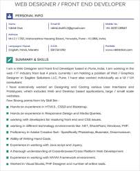 Learn to build a front end developer resume to create a good first impression. Free 7 Sample Front End Developer Resume Templates In Ms Word Pdf