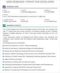 Customize, download and print your front end developer resume so you can feel confident and. Free 7 Sample Front End Developer Resume Templates In Ms Word Pdf