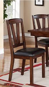 Poundex Pdex F1331 2 Piece Counter Height Dining Chair Dark Walnut Finish Multi Dining Chairs Leather Living Room Furniture Brown Dining Room Set