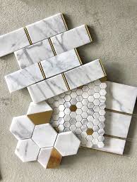 Marble Brass Tiles Marble Backsplash Kitchen Western Home Decor Gold Tile