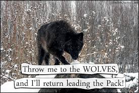 What are some inspirational quotes about the wolf? Throw Me To The Wolves And I Ll Return Leading The Pack Popular Inspirational Quotes At Emilysquotes