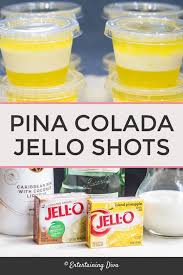These Layered Pina Colada Jello Shots Are The Best They Use Malibu Rum And Island Pineapple Jell Jello Shot Recipes Pina Colada Jello Shots Pina Colada Drinks