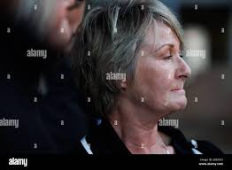 Sydney, Australia. 23rd June, 2023. Cheryl Roberts, mother of the victim,  speaks to media outside the Downing Centre District Court in Sydney,  Friday, June 23, 2023. Matthew James Kelly, 52, was spared