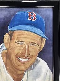 Ted Williams Signed Oil Painting Amore Artist Red Sox Autograph HOF PSA/DNA 
