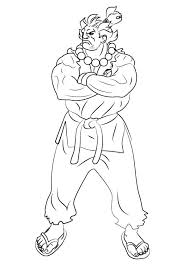 Street fighter evil ryu drawing. Akuma From Street Fighter Coloring Page Free Printable Coloring Pages For Kids