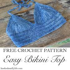 Womens crochet open cup harness bra. Simple Crochet Bikini Top Free Crochet Pattern Hooked On Tilly
