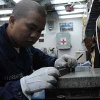 Onboard USS Wasp, Seaman Ryant Delossantos, machinist's