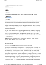 Pdf Ethics As A Philosophical Discipline