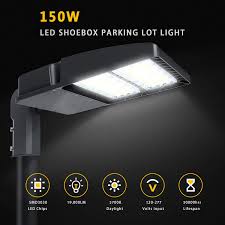 Ip65 Led Parking Lot Lights 150w 19000lm Led Shoebox Pole Lights Fixture 5700k Ebay