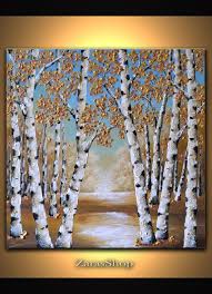 Black And White Aspen Tree Pictures Original Art Palette Knife Heavy Impasto Texture Birch Tree Painting Abstract Landscape Contemporary Aspe Abstract Tree Painting Tree Painting Birch Tree Art