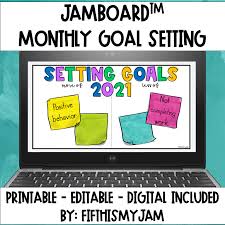 Jamboard is a free online interactive whiteboard (included in gsuite) that can be used in both synchronous and asynchronous learning environments. Setting Goals Monthly Google Slide And Jamboard Templates And Printable Fifth Is My Jam
