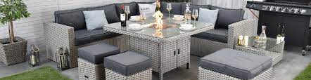 Large foot stool and x2 side tables which are attached to the two sofas seats, i would say the colour is a dark black rattan. Buy Rattan Dining Set Table Chairs Sets Furniture Sale Uk 2 4 6 8 12 Seater