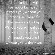 Je ne peux pas tomber amoureuse sans toi. Lyric Art Of Without You By David Guetta Feat Usher Tunewiki Lyricart Great Song Lyrics My Love Lyrics Me Too Lyrics