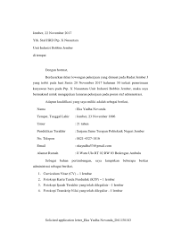 Contoh application letter bahasa indonesia su_box title=contoh application letter bahasa indonesia jakarta, 18 februari 2020 Eka Yudha Novanda D41150183 A Solicited Application Letter