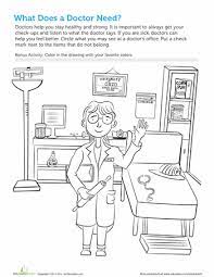At The Doctor Worksheet Education Com Doctor Craft Community Helpers Worksheets Kindergarten Worksheets