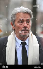 Alain Delon attending the funeral of Georges Cravenne who died aged 94, at  the Montparnasse cemetery, in Paris, France,
