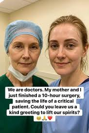 More join us for 👉 Grandma funnies We are doctors. My mother and| I just  finished a 10-hour hour surgery, saving the life of a critical patient.  Could you leave us a