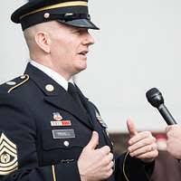 U.S. Army Sgt. Joshua Trulson, a customs clearance