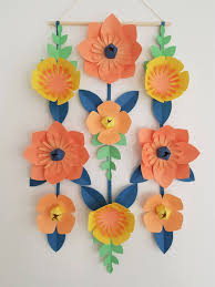 Art and craft paper flower wall hanging. A Playful Stitch Paper Flower Wall Hanging