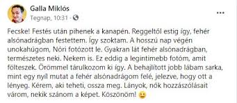 Galla miklós őszintén kitárulkozó önéletrajzot írt. Galla Miklos Nagyfius Kepekkel Sokkol A Facebookon Csak Eros Idegzetueknek Indirekt Hu