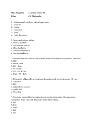 A.motion tween b.tweening c.shape tween d.animation e.movment. Soal Animasi 2d Dan 3d Pdf