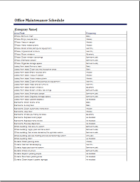 ms excel office maintenance schedule template word excel