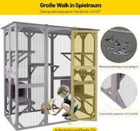 Cage pour Chat d'extérieur Catio Kitty avec Porte d'entrée Super Grande  Cage pour Chat en Bois avec Plateformes et Petite Maison : Amazon.fr: ...