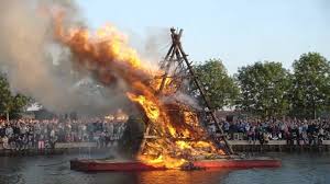 In denmark, the celebration of the summer solstice is called sankt hans aften (st. Sankt Hans Aften I Pakhuset Nembillet Dk
