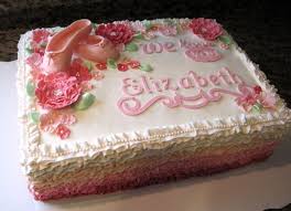 Custom Cakes By Stef Ruffle Ballet Sheet Cake Baby Shower Sheet Cakes Birthday Sheet Cakes Ballet Cakes