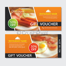 Active approved food vouchers & discount codes for august 2021. Discount Voucher Breakfast Template Design Set Of Fried Egg Bacon Stock Vector Crushpixel