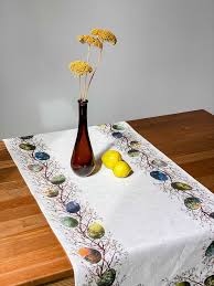 Easter Table Runner Claude Monet Easter Decor Easter Eggs Etsy In 2020 Easter Table Runners Easter Table Decorations Easter Table
