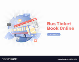 Bus Ticket Book Online Banner Royalty Free Vector Image