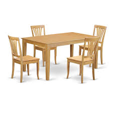 oak wood dining table and 4 chairs set