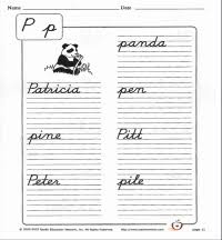 But where to start when teaching kids (or adults!) the cursive writing alphabet and how to form words in cursive? Cursive Writing The Letter P Handwriting Practice Teachervision