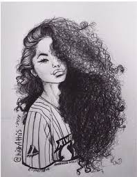 Natural Curly Hair Black Girl Art Afro Art Black Art