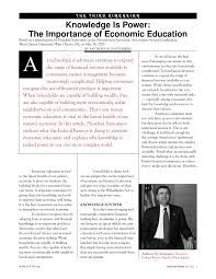 Pdf Knowledge Is Power The Importance Of Economic Education