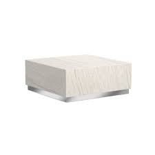 The pedestal collection, including the saarinen coffee table, was the result of eero saarinen addressing the unrestful world underneath chairs and tables. Travertine Stainless Steel Square Coffee Table Williams Sonoma