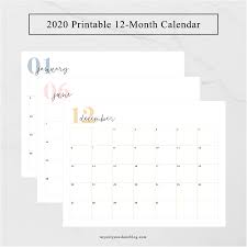 Free 2020 Printable Calendars My Only Sunshine Free Printable Calendar Free Printable Calendar Monthly Calender Printables