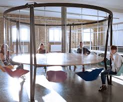 Swinging Chairs Round Table Office Interior Design Swing Table Furniture Design