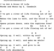 worship song lyrics and chords for ive got a river of life