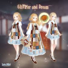 Glimmer And Dream Is A Troupe Suit That Can Be Obtained Through Evolution Its Parts Drop In Princess Mode Of Chapter 18 It Is Also Custom In 2020 Nikki Glimmer Dream
