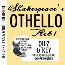 Average, 10 qns, flitwick, oct 19 10. Othello Act 1 Quiz Worksheets Teaching Resources Tpt