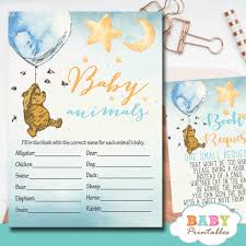 Hosting a winnie the pooh inspired baby shower will help to trigger a lot of happy memories for your guests as most of them grew up watching the show or even read the book many times. Winnie The Pooh Baby Shower Games D290 Baby Printables