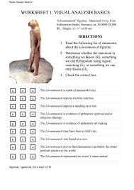 The lion man is a masterpiece. Solved Mieke Paulsen Bahmer Worksheet 1 Visual Analysis Chegg Com