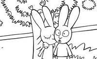 Food is life for simon's cat! Coloring Pages Simon Rabbit Morning Kids