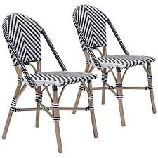 Zuo Paris Black And White Outdoor Dining Chair Set Of 2 18w94 Lamps Plus Outdoor Dining Chairs White Outdoor Furniture Black And White Chair